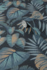 Botanical wallpaper in navy with tropical leaves