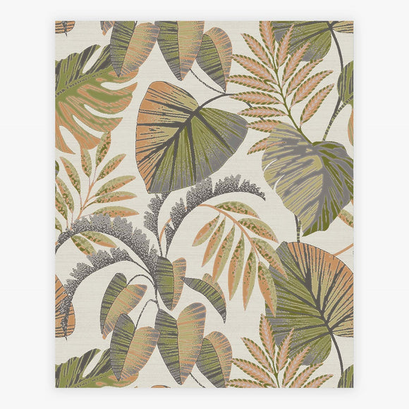 Jungle leaves wallpaper orange theme