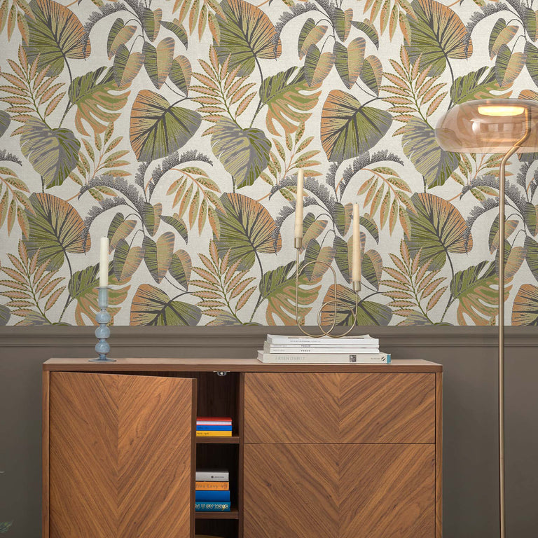 Next Wallpaper Jungle Leaves Orange