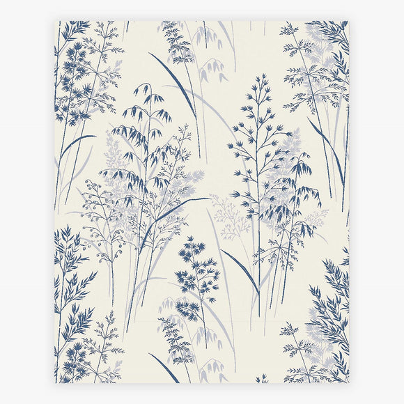 Organic Leaf Sprigs Blue Wallpaper for Vibrant Walls