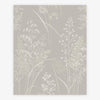 Elegant leaf sprigs taupe wallpaper design