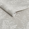 Luxurious leaf sprigs taupe wallpaper
