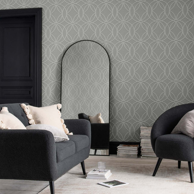 Next Wallpaper Luxe Eclipse Grey