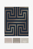 Sophisticated geometric design on Metallic Greek Key Navy wallpaper