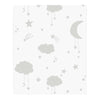 Moon and stars grey wallpaper for kids room