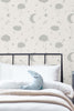 Children's room moon and stars wallpaper
