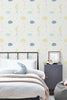 Children's room moon and stars pastel wallpaper