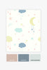 Moon and stars pastel wallpaper with clouds