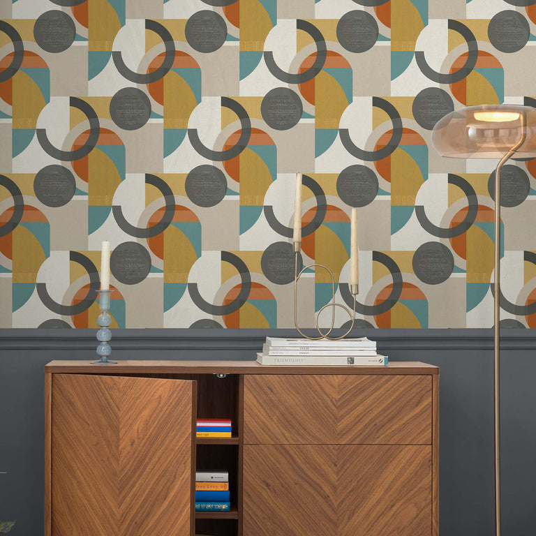 Next Wallpaper Retro Shapes Geo Orange