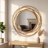 Nicole Swirl Round Mirror Gold 60cm gold round mirror lifestyle picture