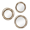 Nicole Swirl Round Mirrors Set of 3 Gold round wall mirrors that could be used together or separately