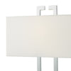 Nile Table Lamp Polished Chrome close view picture of the ivory shade