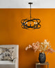 Nitya 5 Light Pendant Matt Black life style picture