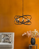 Nitya 8 Light Pendant Matt Black life style picture