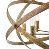 Nitya 8 Light Pendant Mottled Copper close view picture of the shade