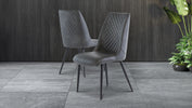 Stylish and comfortable kitchen chair in grey with black legs – Noah Dining Chair Grey.