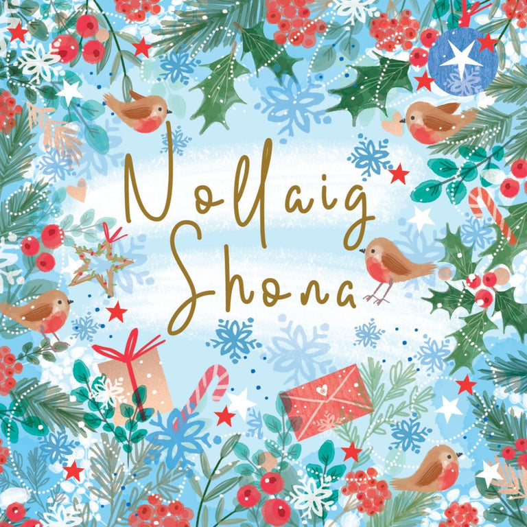 Nollaig Shona Floral Charity Christmas Cards Pack of 10
