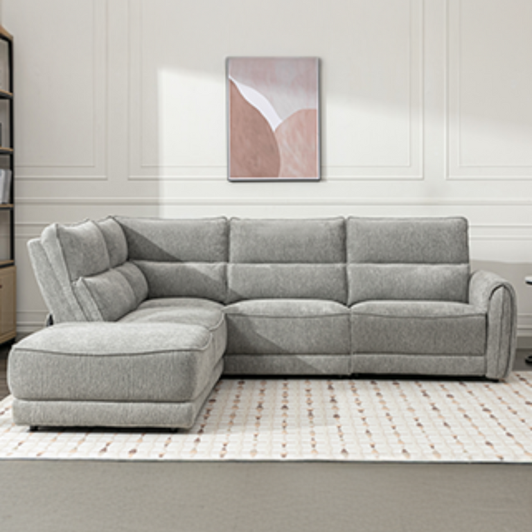 Nora Sectional Corner Sofa Recliner Grey LHF