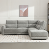 Nora Sectional Corner Sofa Recliner Grey RHF front view life style picture