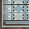 Nourison Nordic Rug NRC06 Blue picture of the corner of the rug