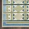 Nourison Nordic Rug NRC06 Green Blue picture of the corner of the rug