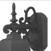 Norfolk Outdoor Wall Light Matt Black close view picture of the fitting bar