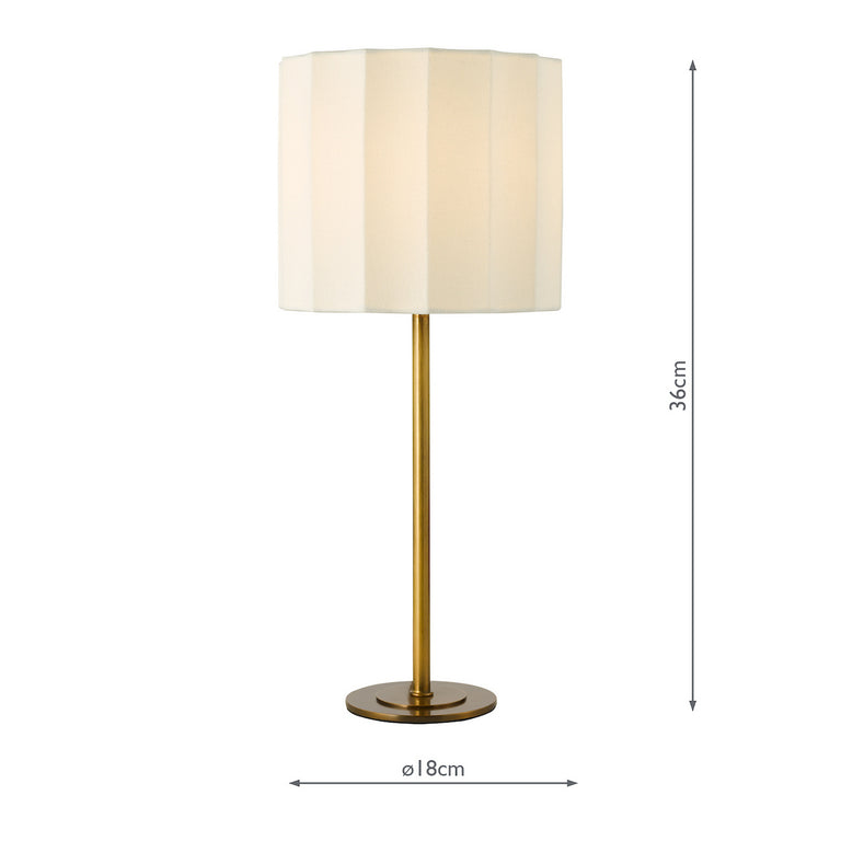 Noura Table Lamp Antique Bronze with Ivory Linen Drum Shade – Elegant Home Decor Lighting