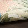 Nourison Aloha Rug ALH43 Ivory Green flatweave rug with a tufted pattern