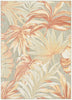 Nourison Aloha Rug ALH43 Sage Rust outdoor rug with a floral pattern
