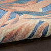 Nourison Aloha ALH43 Blue Rose Rug close view picture of the high and low rug pile