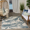 Nourison Aloha ALH43 Ivory Blue Rug life style picture in the room