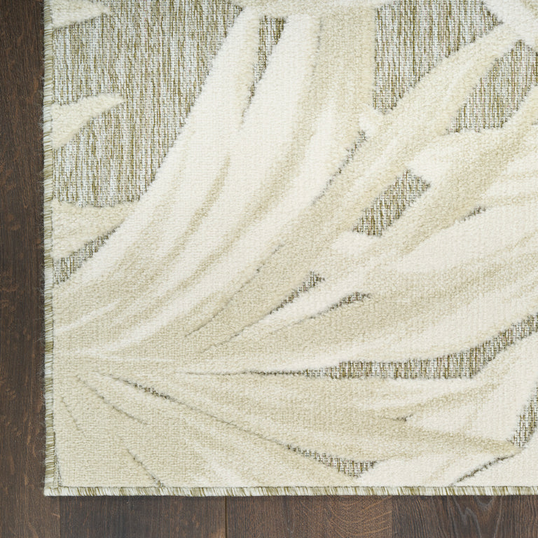 Nourison Aloha Ivory Sage Floral Rug – Outdoor Tropical Design