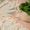 Nourison Aloha Ivory Sage Rose Rug close top view picture of the rug pattern and color shade