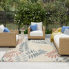 Nourison Rug Aloha ALH18 Ivory Blue life style picture outdoor