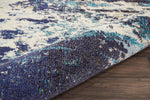 Nourison Celestial Rug CES02 Ivory/Teal/Blue close-up view picture of the pile height