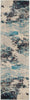 Nourison Celestial Rug CES02 Ivory/Teal/Blue – Runner picture of the rug's abstract design