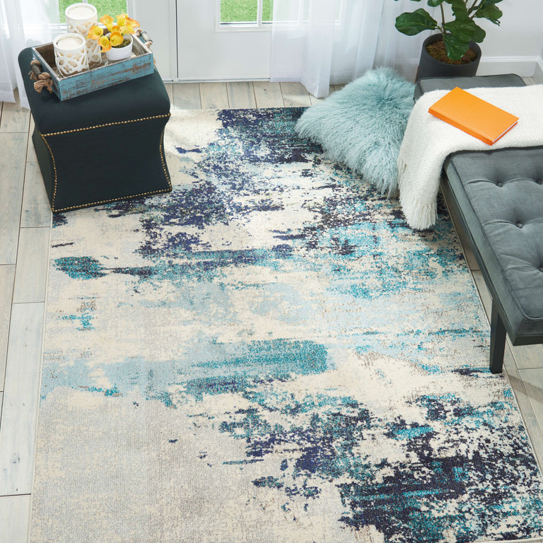 Nourison Celestial Rug CES02 Ivory/Teal/Blue