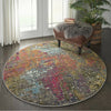 Nourison Celestial Rug CES14 Sunset - Round lifestyle picture in the living room