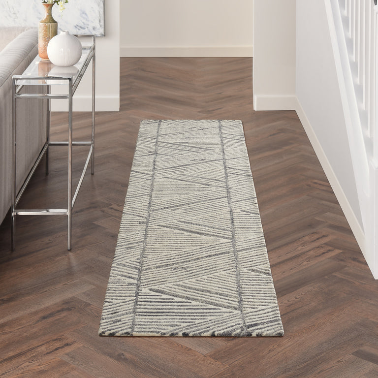 Nourison Colorado Rug CLR01 Grey White Runner