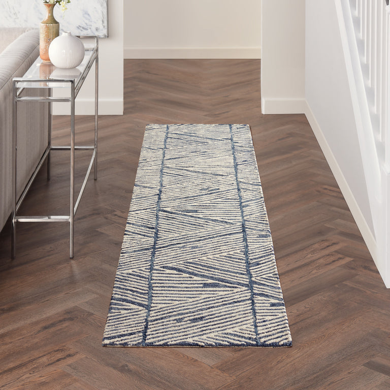 Nourison Colorado Rug CLR01 White Blue Runner