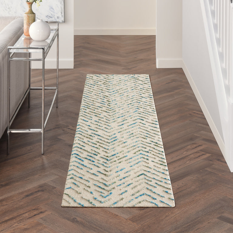 Nourison Colorado Rug CLR02 Ivory Green Runner