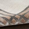 Nourison Desire Rug DSR01 Ivory Silver with a cut pile and a bordered design