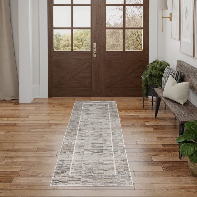 Nourison Desire Rug DSR02 Charcoal Grey Runner
