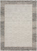 Nourison Desire Rug DSR02 Grey Black geometric rug with a bordered design