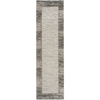 Nourison Desire Rug DSR02 Grey Black Runner geometric rug with a bordered design