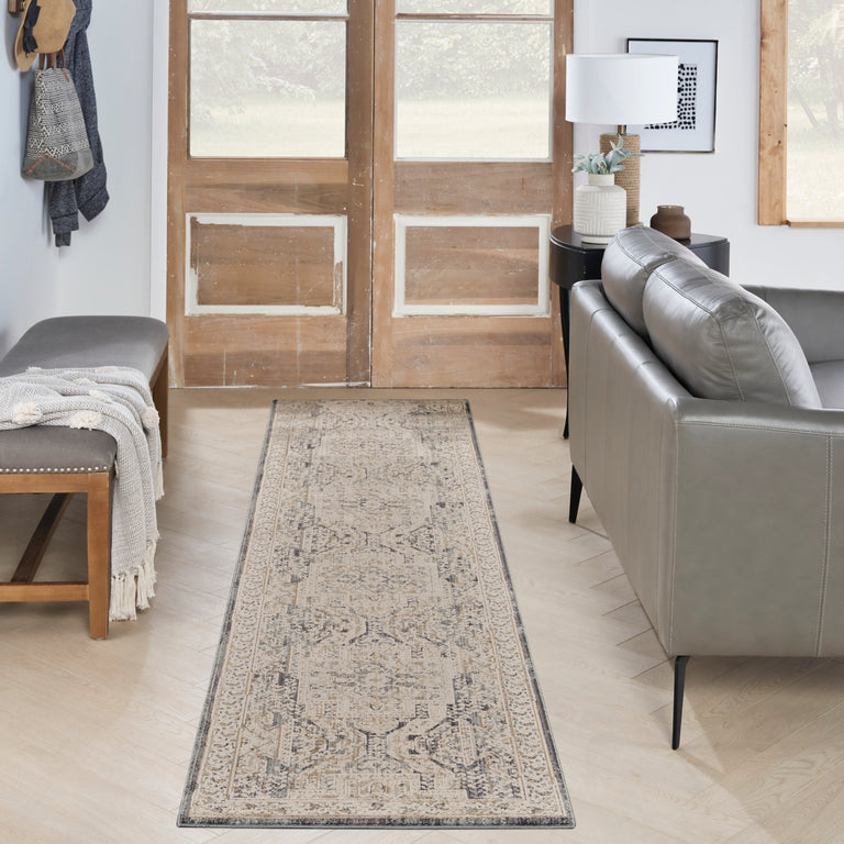 Nourison Lynx Rug LNX01 Ivory Charcoal Runner