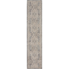 Nourison Lynx Rug LNX01 Ivory Charcoal Runner picture of the rug Damask design and distressed finish