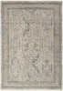 Nourison Lynx Rug LNX01 Ivory Grey Blue Damask-designed rug with a distressed finish