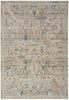 Nourison Lynx Rug LNX02 Ivory Taupe damask designed rug with a distressed finish