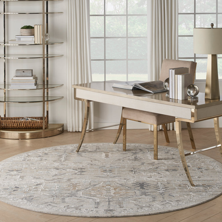 Nourison Lynx Rug LNX02 Ivory Taupe Round
